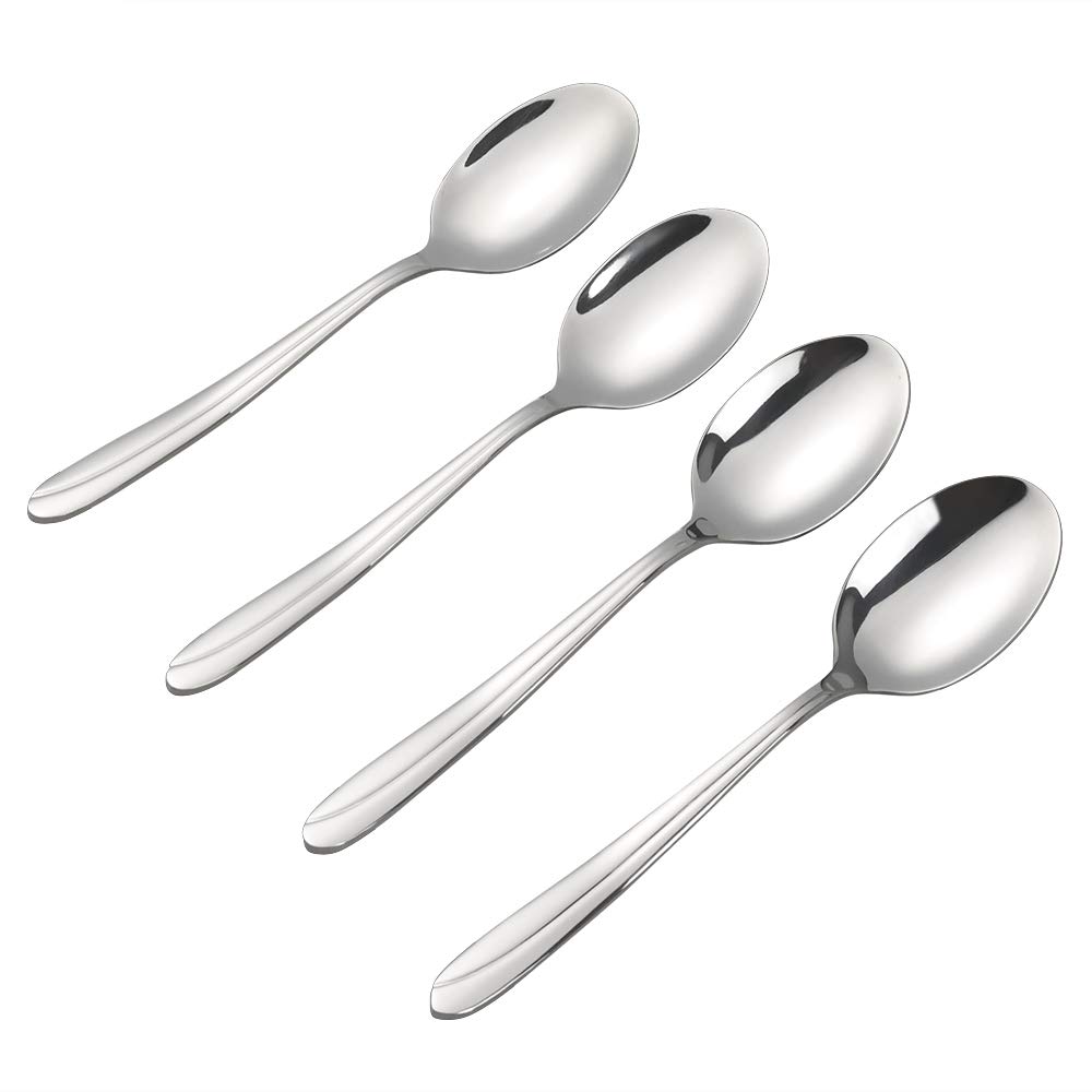Yubine Black Matte Dinner Spoons Silverware Set,12 Pieces, Mirror Polished