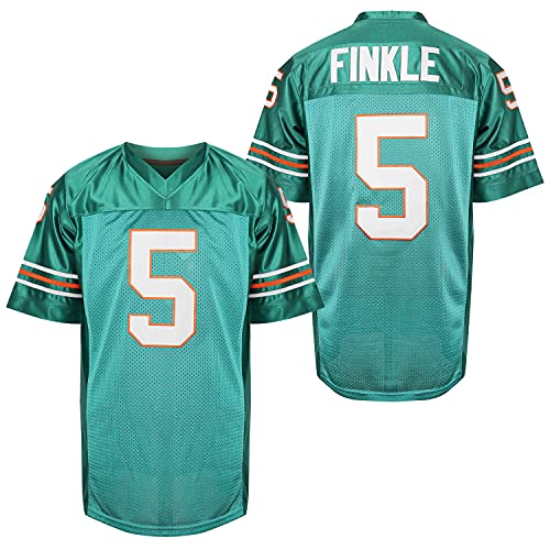 Mens Ray Finkle 5 Ace Ventura Pet Detective Jim Carrey Movie Football Jersey All Stitched Green S-XXXL (Green, Medium)