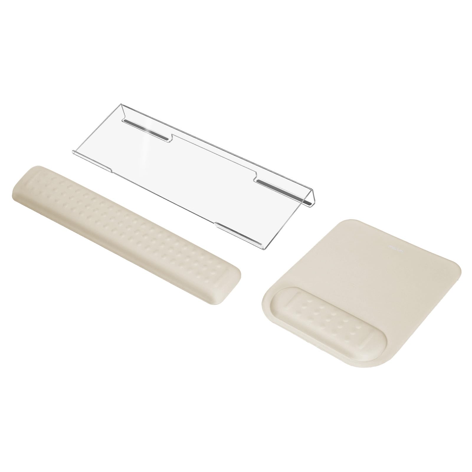 MOSISO Computer Keyboard Stand&Wrist Rest Support for Keyboard &Mouse Pad Set, Ergonomic Massage Wrist Rest Set, Easy Typing Working Acrylic Clear