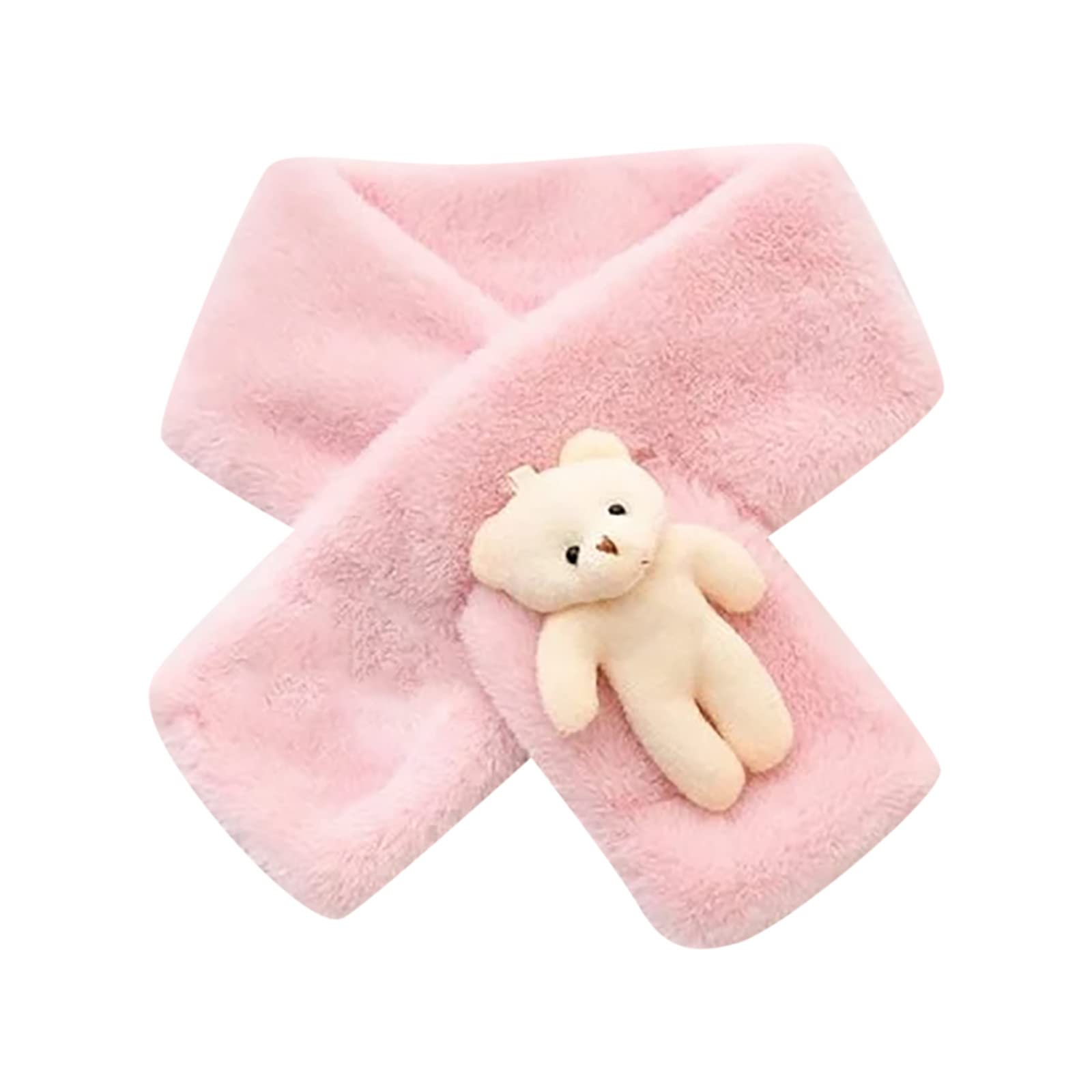 Kids Boys Girls Winter Cute Cartoon Bear Plush Scarf Warm Scarf Children Neck Warmer Plush Scarfs