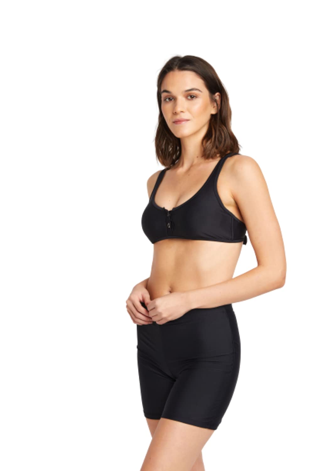 2 PC. Ladies Black Bike Short Swim Set (XX-Large)