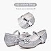 Stelle Girls Dress Shoes Glitter Princess Shoe Flower Mary Jane Low Heels Party Wedding Prom Footwear for Toddler Kids(T08-Silver, 8MT)