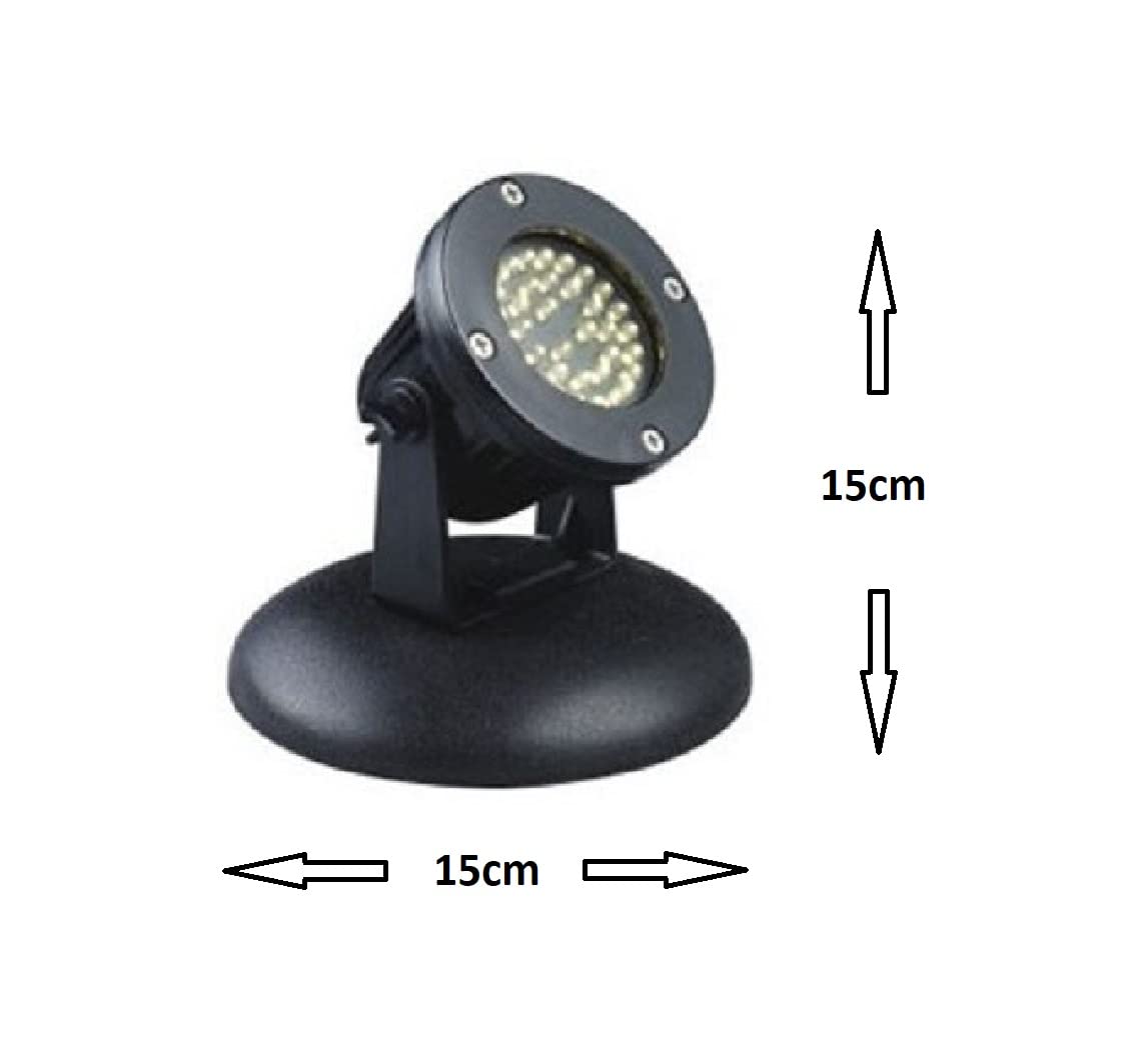 Jebao - Set di 3 luci LED per laghetto e patio da giardino, 12 V, LED x 36