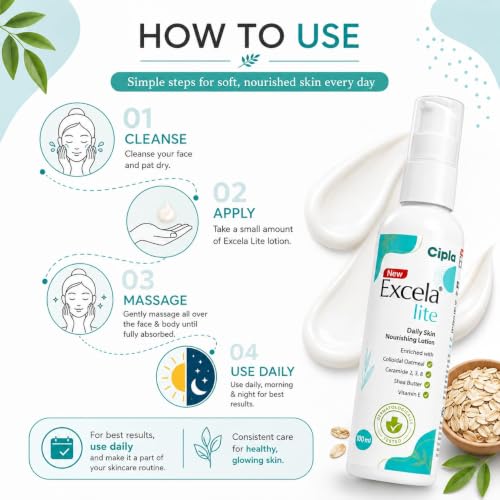 Image of Excela lite Daily Skin Nourishing Lotion By Grow Key With Shea Butter & Vitamin E,100 ml