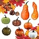 HONGECB Kürbis Dekoration, 50 STK Künstliche Kürbisse Set, Herbstdekorationsset, Herbst Dekoration mit Mini Kürbis Eicheln Ahornblätter Tannenzapfen, für Herbst Halloween Tischdeko