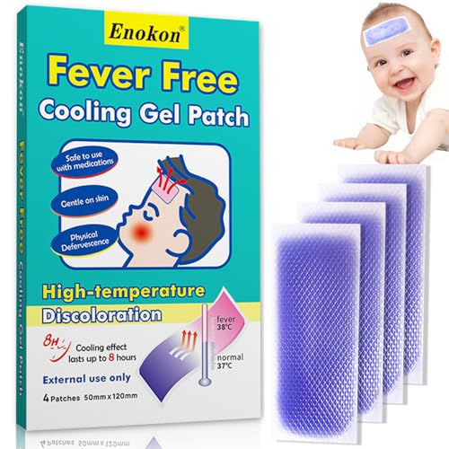 Kühlpflaster, 4er-Pack, Fieberpflaster für Kinder bei Fieber, Unwohlsein...