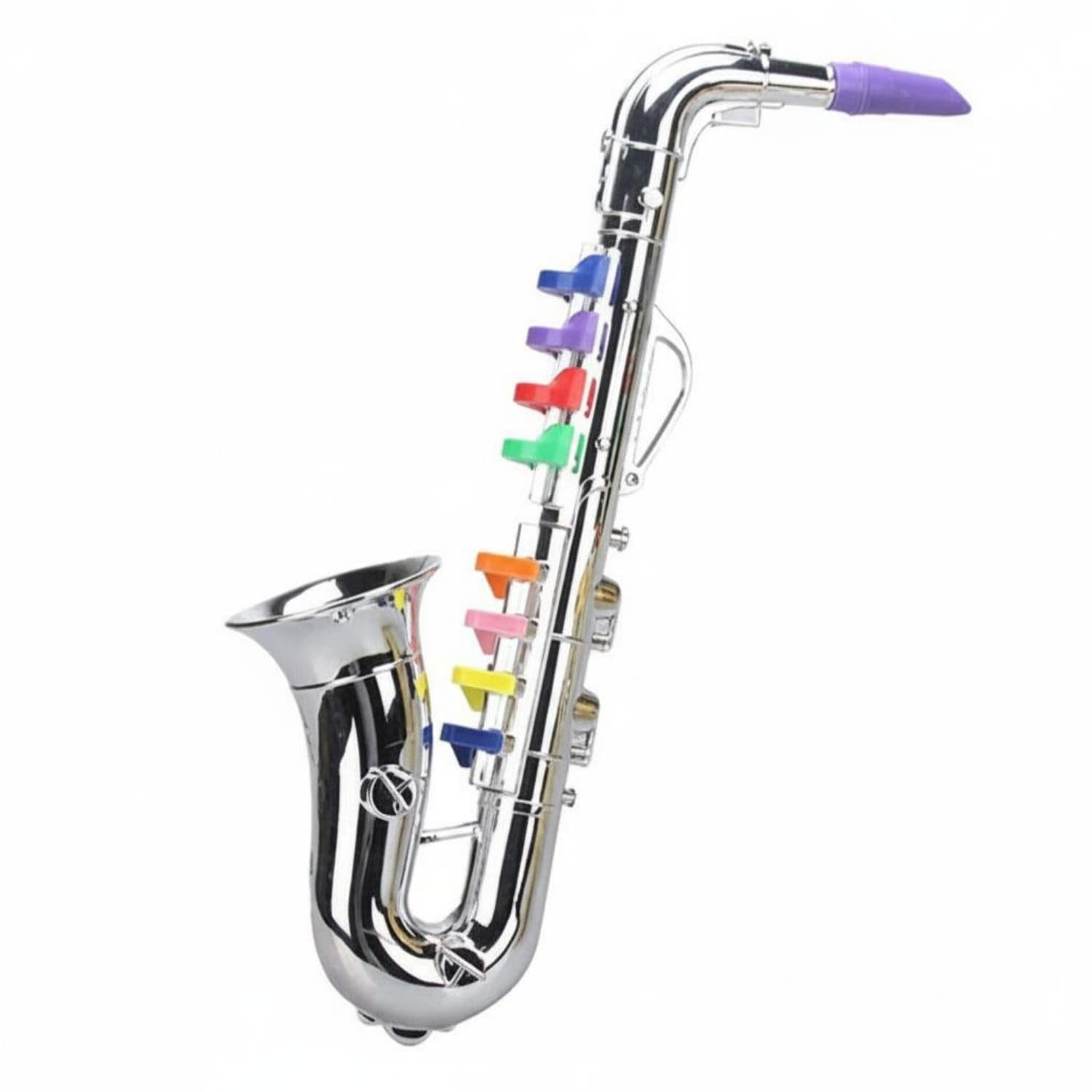 playable with 8 tones toy saxophone realistic design kids' | play saxophone color coded keys kids musical instrument set early educational for preschoolers, stage performance, parties,