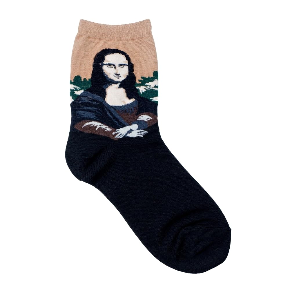 JOE COOL Unisex Cotton Blend Socks Da Vinci Mona Lisa Black