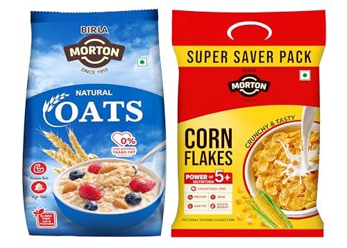 Image of Birla Morton Corn Flakes 500 Gm & Oats 100% Natural 500 Gm Pack of 2