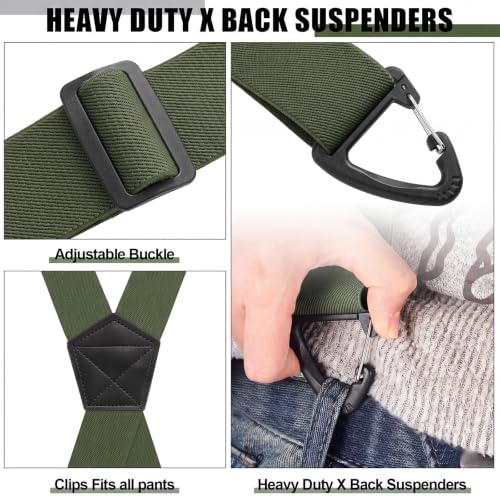 Image of Janmercy 2 Pcs X Back Hidden Suspenders for Men