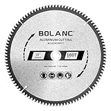 BOLANC 10 Inch 100 Tooth Aluminum Cutting TCG Circular Saw Blade with 5/8 Inch Arbor