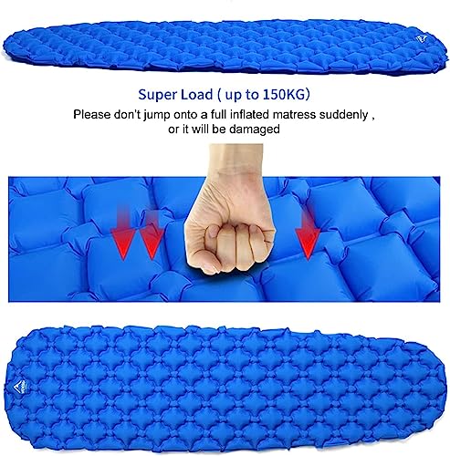Matelas gonflable de camping orange lit de camp pliant ELzEy