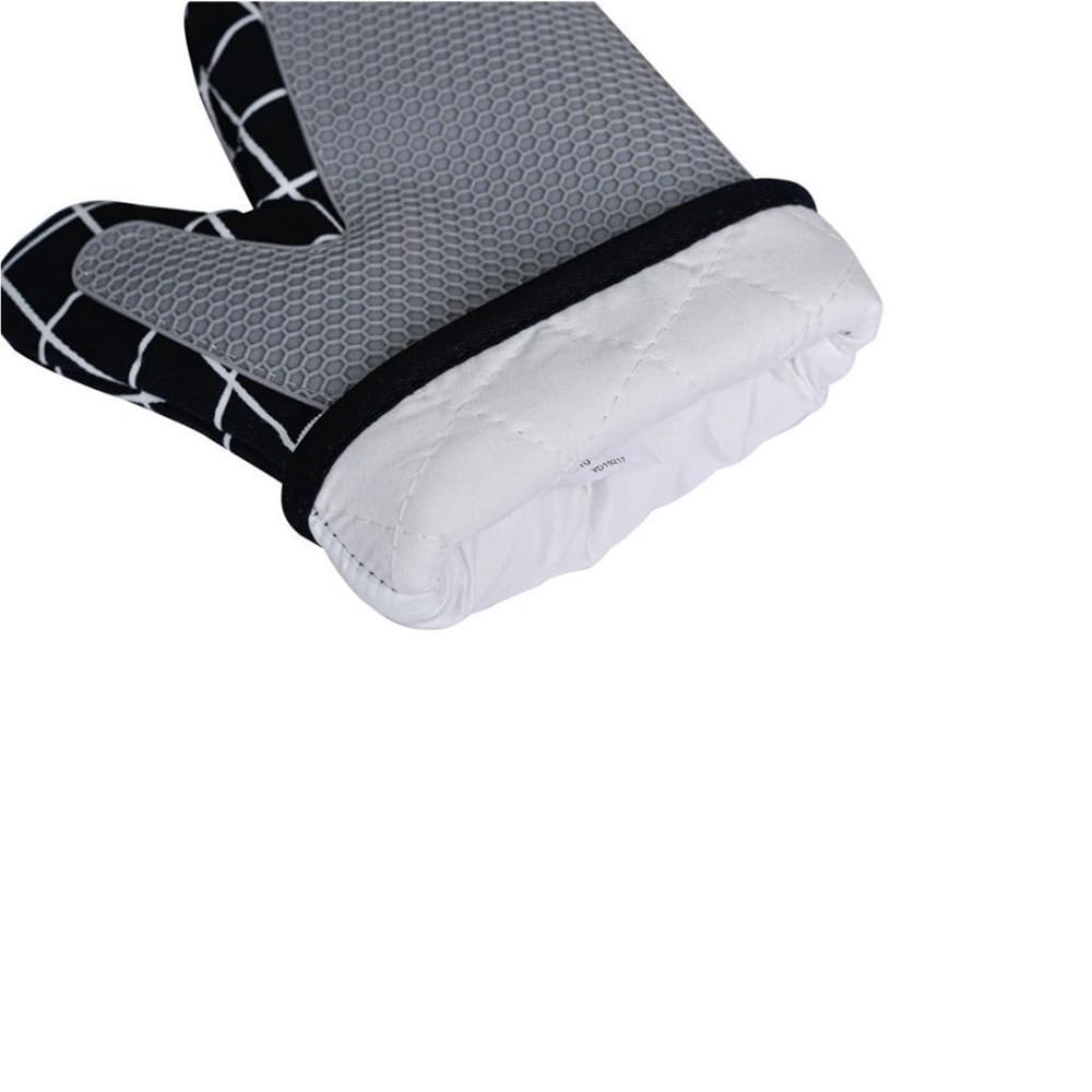 Guanti da Forno Resistenti al Calore, Facili Usare, in Silicone, for Campeggio, Cottura, microonde, Barbecue e grigliate(Black)