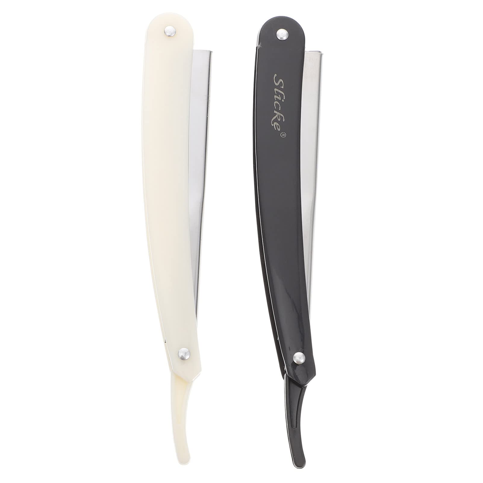 Beavorty Afeitadora De Barba Navaja De Afeitar para Barba Navajas De Afeitar para Cuchillas De Afeitar Cuchillas para Afeitar Rasier Messer Aus Metall Clásico Oro y Plata Hombre