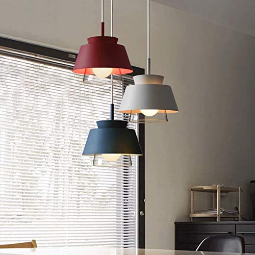 Lustre moderne créatif avec abat-jour en verre bleu décoratif