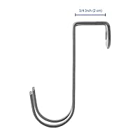 Vista 4 de Gancho multiusos para colocar sobre gabinete, 5 unidades, acero inoxidable, doble gancho para cajón, armario, valla, cocina y baño, color plateado