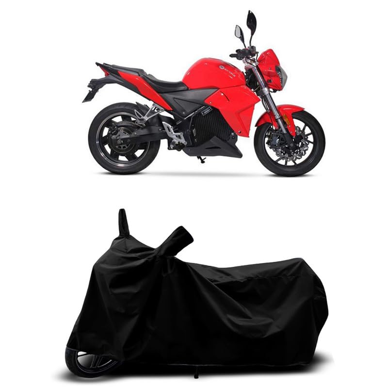 Image of DUFFEL-All Two Wheeler Bike /Scooty Body Cover Used for Evoke Motorcycles Urban S Heat Protectio /Water Resistance /UV-Rays /Birds Dropping /Scratchproof /Dust Proof /Waterproof All Variants [Black]