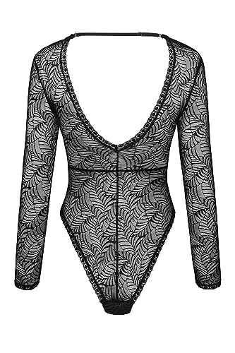Body Sexy Merlys Teddy Obsessive nuisette transparente noire