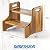 2BHOME Wooden Step Stool, Heavy Duty Two-Step Stool for Adults with Built-in Handle, Wooden Stepping Stool with 500Lbs Capacity for Kitchen & Bathroom, Non-Slip Wood Bedside Bed Steps for High Beds
