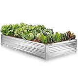 Galvanized Raised Garden Bed Outdoor // 6×3×1 ft Planter Boxes Raised Beds for Outdoor Plants, Veget