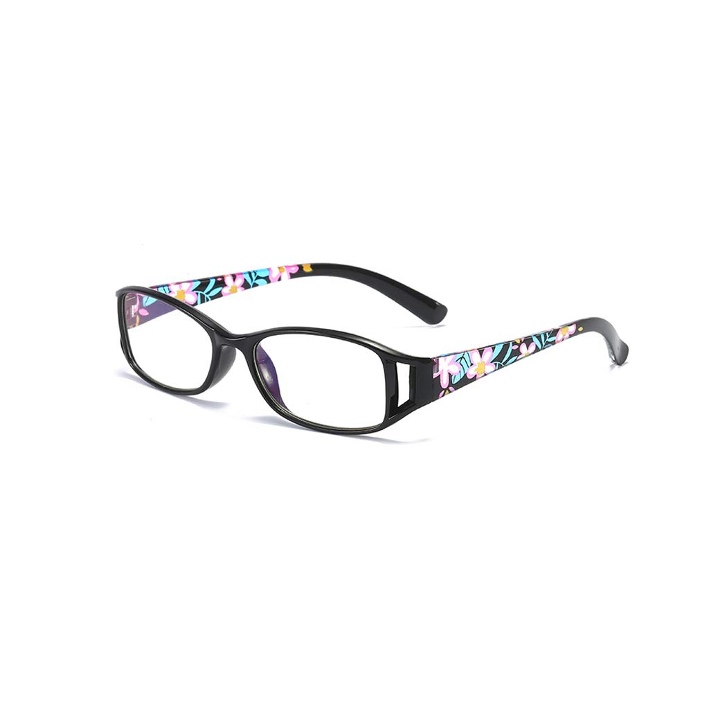 Stylowy wzór okulary do czytania okulary blokujące niebieskie światło okulary przeciw zmęczeniu oczu okulary telewizyjne męskie/damskie kwadratowe ramki (Color : Black, Size : 1)