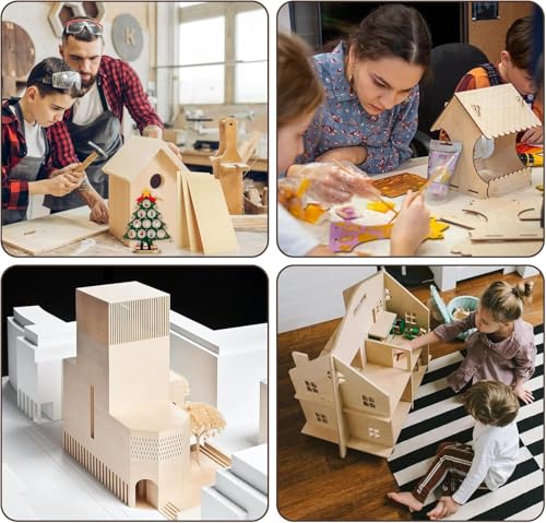 SHUESS 16 Stück Sperrholz 1,5mm Holzplatte 420x300x1,5MM Holzplatten zum Basteln Sperrholz 1,5mm, Unbehandeltes Holz Lindenholz, Spanplatte ；Holzplatten zum Basteln Sperrholzplatten Balsaholz