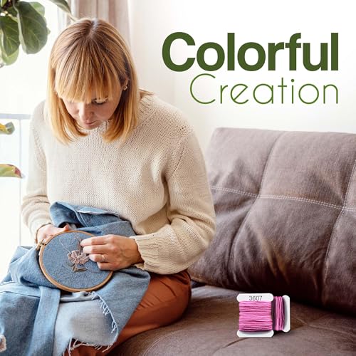Image of Embroidery Floss Kit and Refills - Cotton Threads - DMC Color Coding for Cross Stitch, String Crafts, Friendship Bracelets