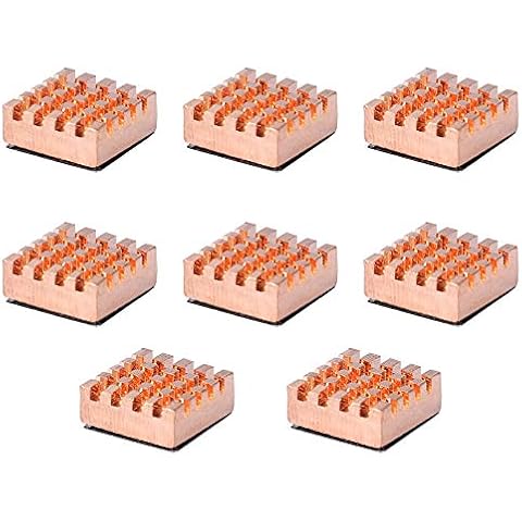 Pomya CPU Heat sink,8PCS 12 * 14 mm Pure Copper RAM Heat Sink Cooling Fin Heatsink for Graphics Card Notebook CPU Cover