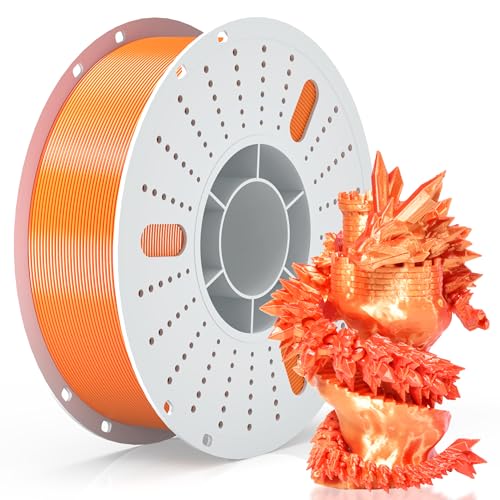 Image of PINBALL Silk PLA 3D Printer Filament 1.75mm Shiny Silk Dual Color Filament 3D Printing PLA Filament Dimensional Accuracy + /- 0.02mm 1 KG Silk Dual Color Golden-Red
