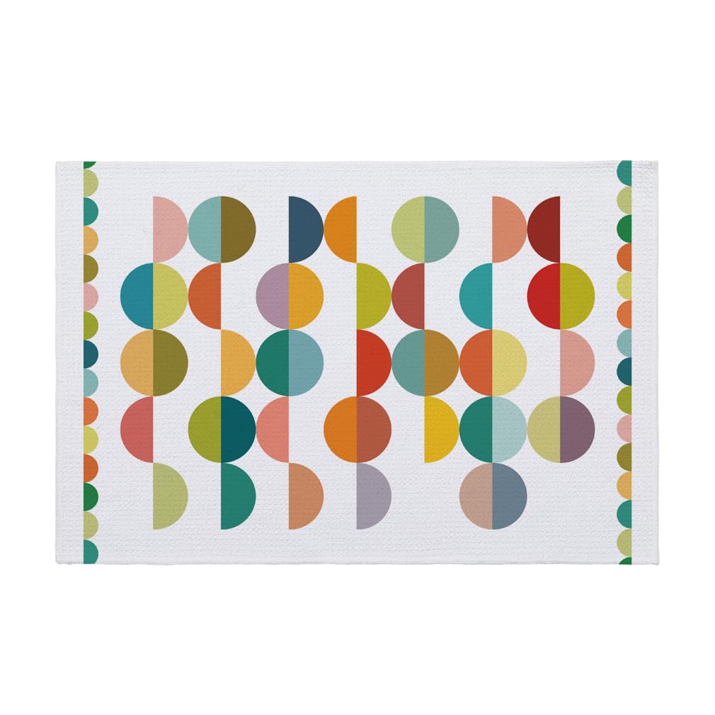 Trapos Cocina Círculo Rojo - Naranja Paños de Cocina Suaves y Absorbentes Paños Cocina Reutilizables Trapos de Cocina para Secar Toallas Lavable Toallas de Barra Juego de 4 (40x60cm)