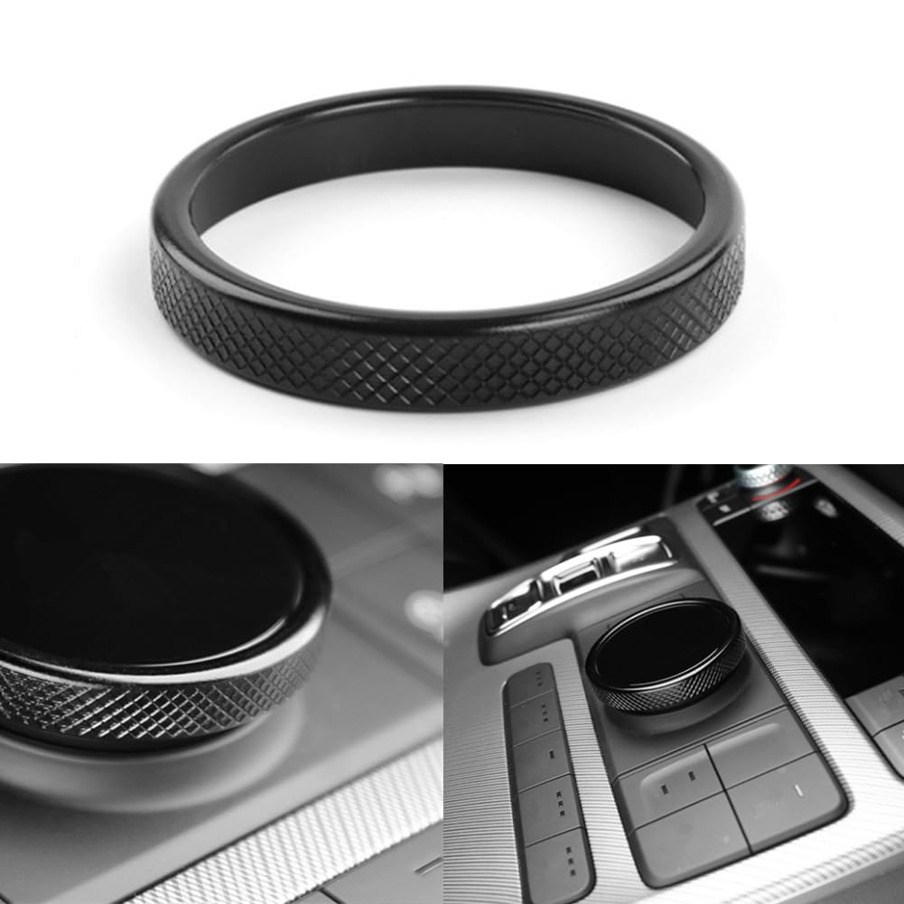 Black Style Aluminum Car Gear Control Knob Cover Gear Shift Switch Knob Protective Cover Compatible with Hyundai Palisade 2019-2024 Hyundai Santa Fe 2021-2023 Accessories