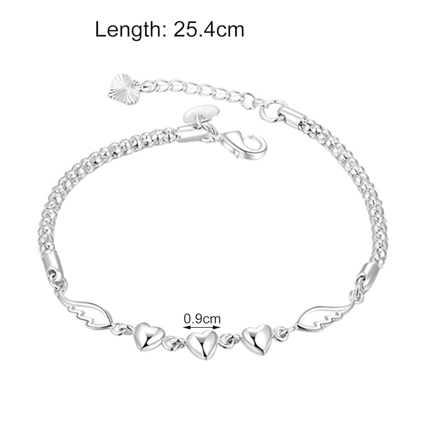 アクセサリー silver 925 love bracelet Sterling Silver Heart Bracelet for Women 925 Adjustable Love