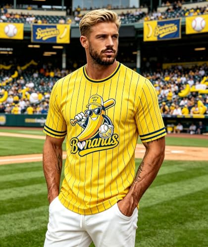 Camiseta de béisbol para hombre con diseño divertido de banana, camiseta fan para día de juego miniatura 4