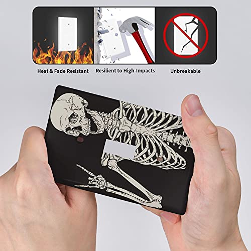 Funny Skeleton Skull Light Switch Cover Decorative Single Toggle 1 Gang Wall Plate Room Decor 4.5 X 2.76 In #TOP4