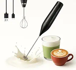 Espumador de Leite Elétrico Portátil USB, Mini Mixer 3 em 1 para Cappuccino, Latte, Macchiato, Chocolate Quente, Ovos e Shakes, 3 Velocidades, Compacto e Leve, Função Multiuso, Alta Performance