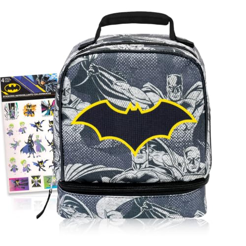 Batman Lunch Box for Boys Bundle w/Insulated Lunch Bag + More
