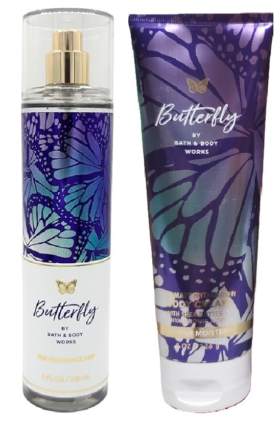 Bath and Body Works Butterfly Mist and Body Cream Set - Full Size