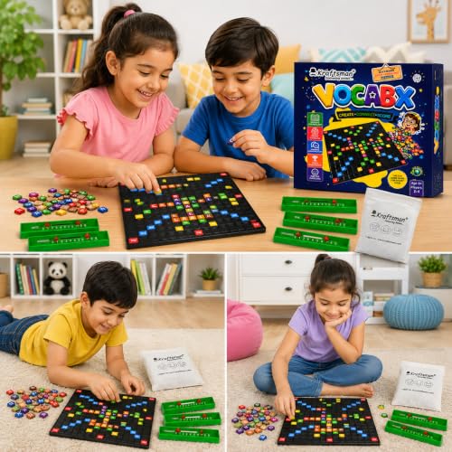 Image of Braintastic VocabX Word Board Game for Kids 8+ | Educational Word Building & Vocabulary Game | Crossword Style Family Game for 2-4 Players