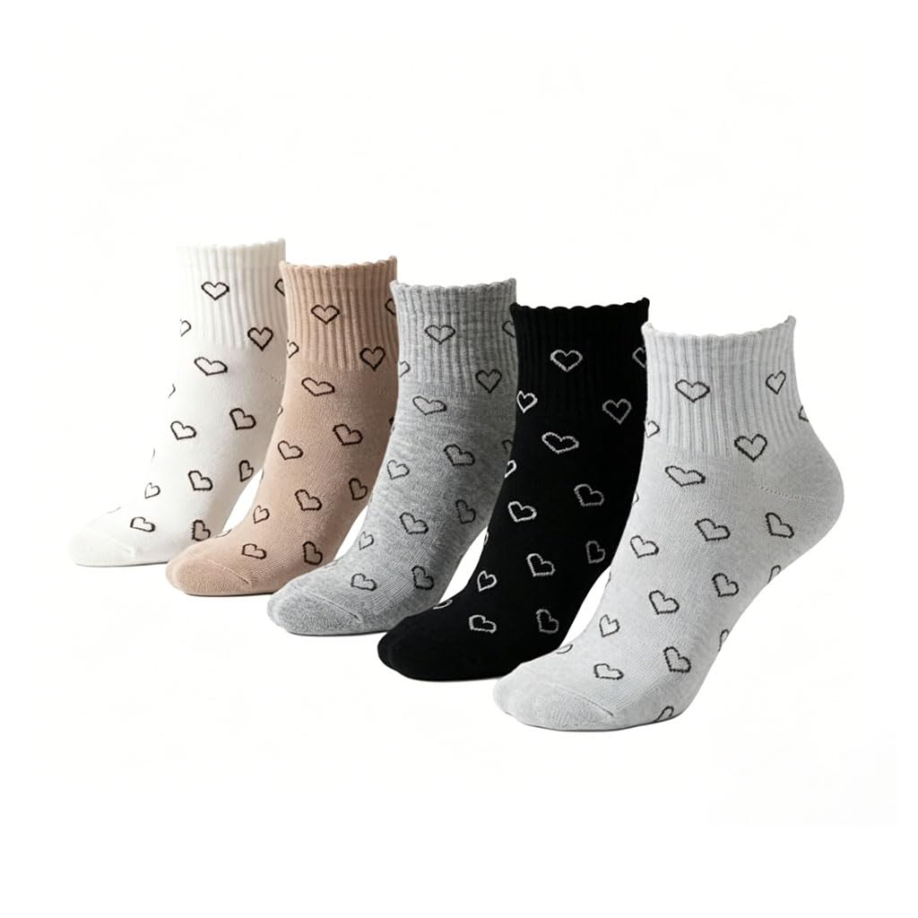 zibuyu 5 Pair Socks for Girls, Soft Breathable Low Cut Invisible Design, Ankle Socks for Women, Lace Trim Anti Slip Heel Summer Comfort for Daily Wear Travel Sports Office-picture-13