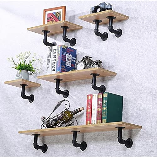 Janyang LGJ01 Industrial Pipe Shelf Brackets For 8 10 12 14 Inches Board, Iron L Pipe Floating Shelf Bracket Heavy Duty Metal Shelving Brackets thumb #4