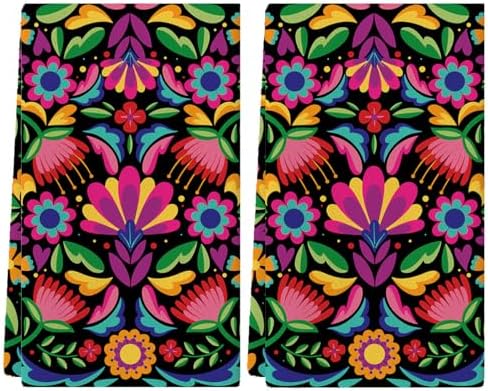 Mexican Dish Towels for home Kitchen Mexican Décor for Home Mexican Decorations for Home Kitchen Cinco De Mayo Fiesta Day of The Dead Dia De Los Muertos Towels Simple Life Set of 2 18x26 Inch