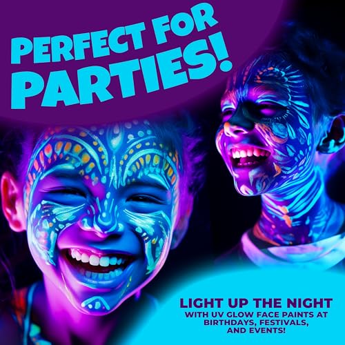 Blue Squid UV01 Uv Body Paint, Blacklight Glow Makeup Kit thumb #4