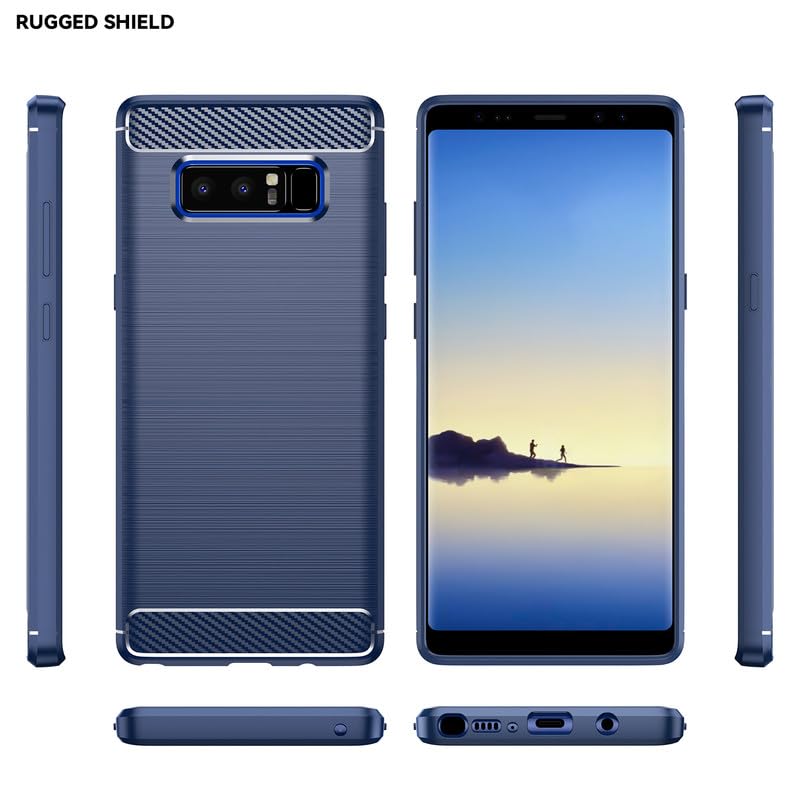 Image of Hybrid Carbon Fiber Back Case for Samsung Galaxy Note 8 (Blue)