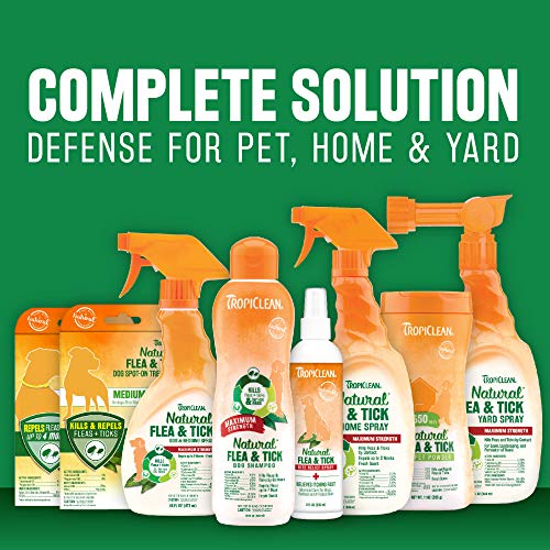 TropiClean Natural Flea & Tick Shampoos for Dogs Made in USA Kills