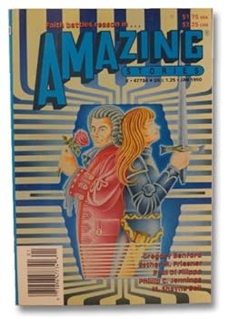 AMAZING STORIES - Volume 64, number 5 - January Jan 1990: Sweet Savage Sorcerer; Earthlonging; Sacrament; In His Likeness; Living with the Giants; The Devil and Roy Bean; The Rose and the Scalpel; Mem