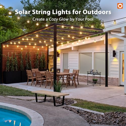 addlon 100FT 54LED Solar String Lights Outdoor Waterproof with Remote USB - image 9