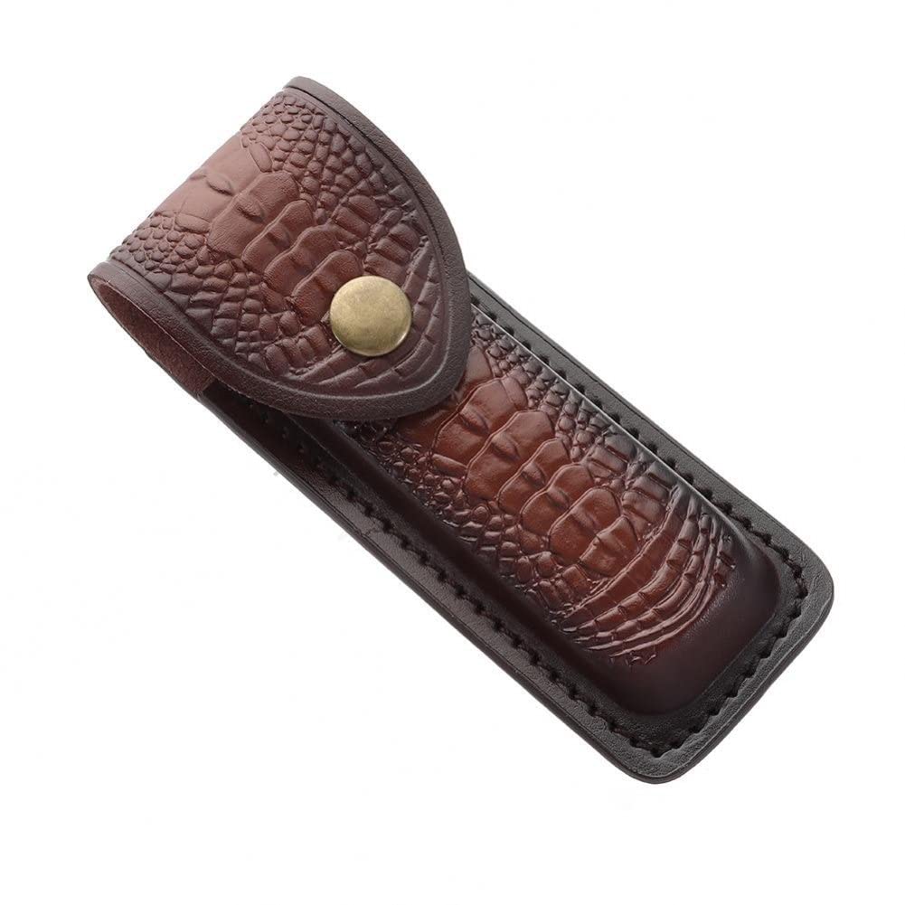Stakee Leather Knife Sheath Folding Printed Knife Case Utility Knife Pouch Knife Sheath Outdoor Carry Knife Case