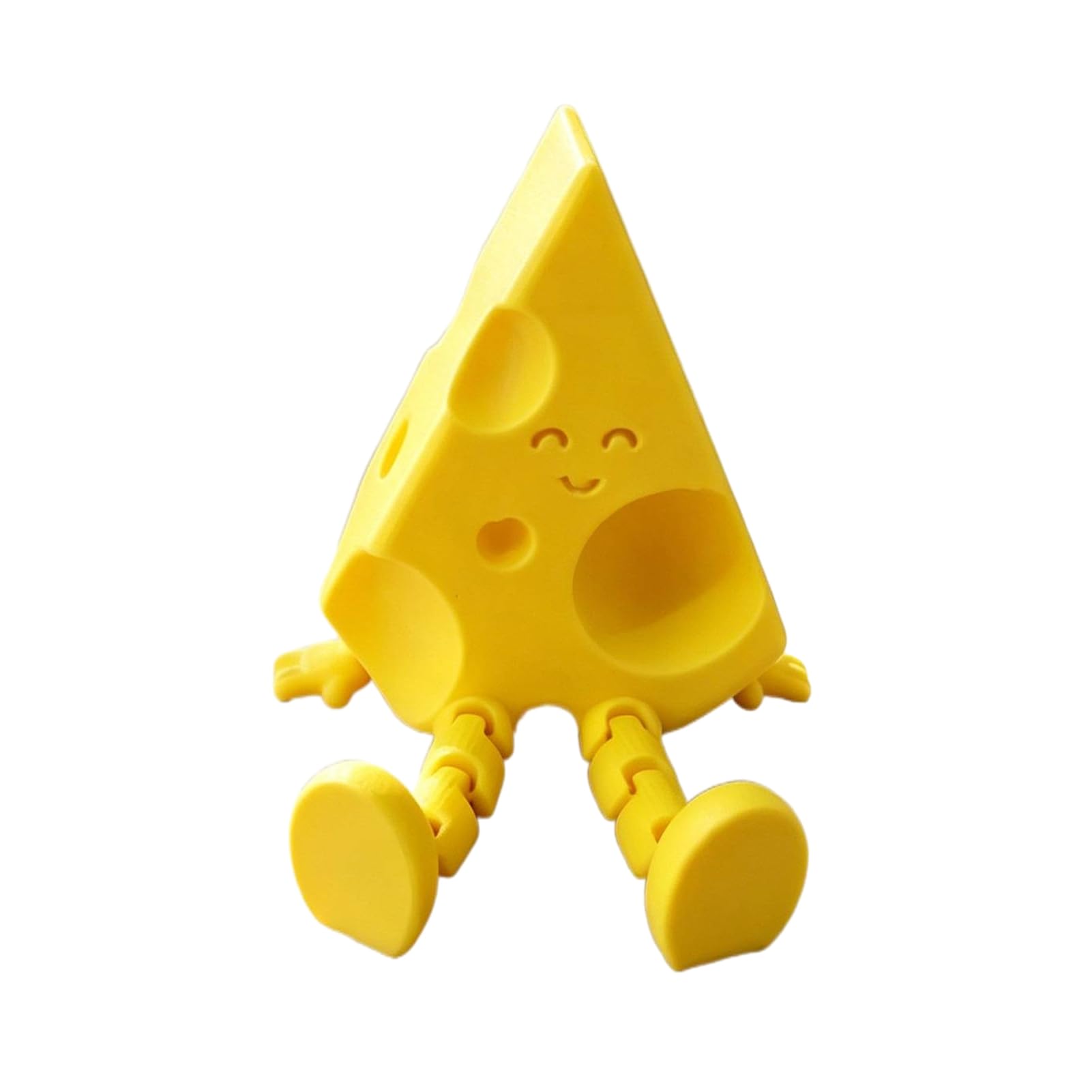 Virelynx Novelty Cheese Sculpture with Movable Joints – 3D Printed Funny Cheese Slice Figurine, Fidget Toy for Stress Relief Office Desk