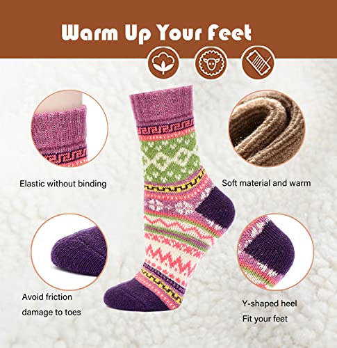 Image of Womens Wool Knit Winter Socks