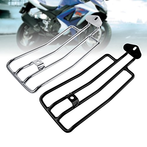 Hlyjoon Motorrad Gepäckträger 28 cm / 11 Zoll Motorrad Luggage Rack Hinten Solo Sitz Gepäckträger Metall Galvanische Langlebig für Sportster XL883 1200 X48(Silber)